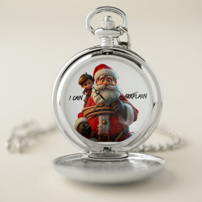 I Can Explain, Cartoon Santa Claus And Little Boy Pocket Watch (Inside)