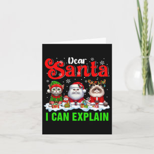 I Can Explain Xmas Three Santa Reindeer Elf Cats  Card