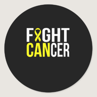I Can Fight Bladder Cancer Yellow Ribbon Classic Round Sticker