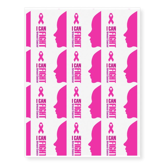 I can fight breast cancer temporary tattoos (Front)