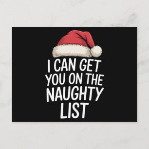 I Can Get You On The Naughty List Christmas Santa Holiday Postcard