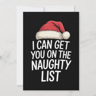 I Can Get You On The Naughty List Christmas Santa Invitation