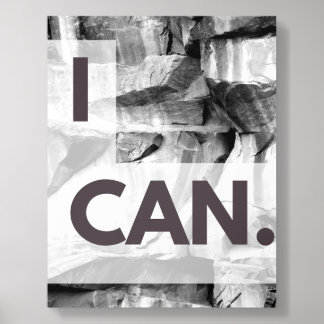 I Can Gray Stone Rock Acrylic Photo Tile