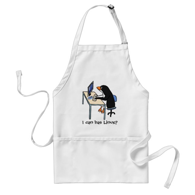 I can has Linux? Adult Apron (Front)