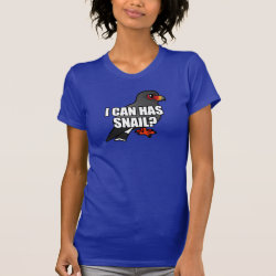 I Can Has Snail? with Snail Kite Women's American Apparel Fine Jersey Short Sleeve T-Shirt