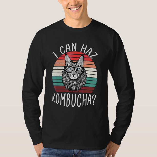 I Can Haz Kombucha Cat Probiotic Drink T T-Shirt (Front)