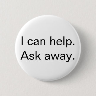 "I can help" Customer service button, white Button