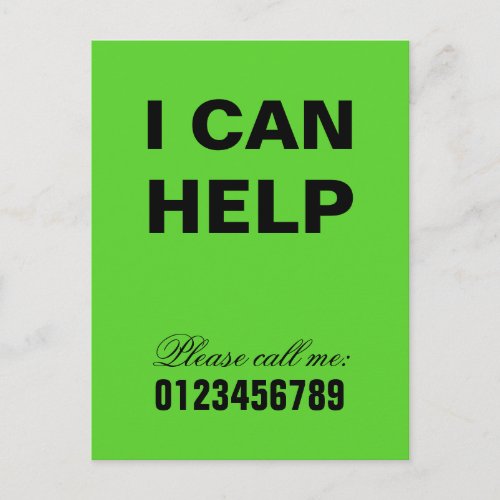 I can help Neighborhood Assistance SOS Postcard