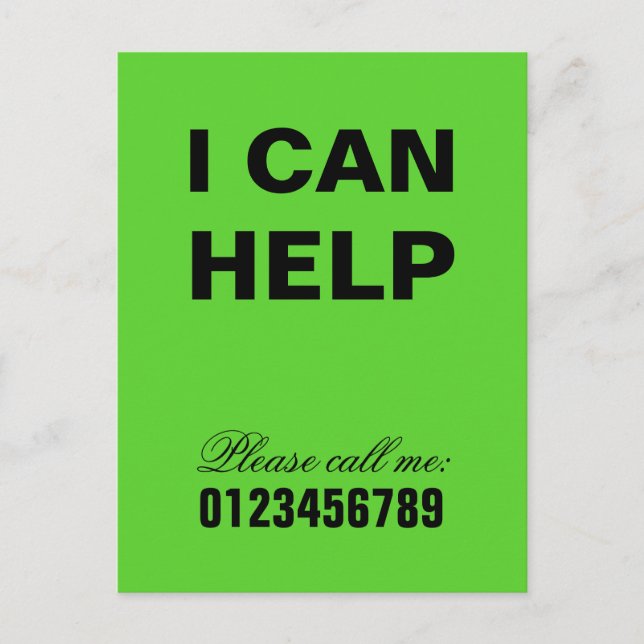 I can help Neighborhood Assistance SOS Postcard (Front)