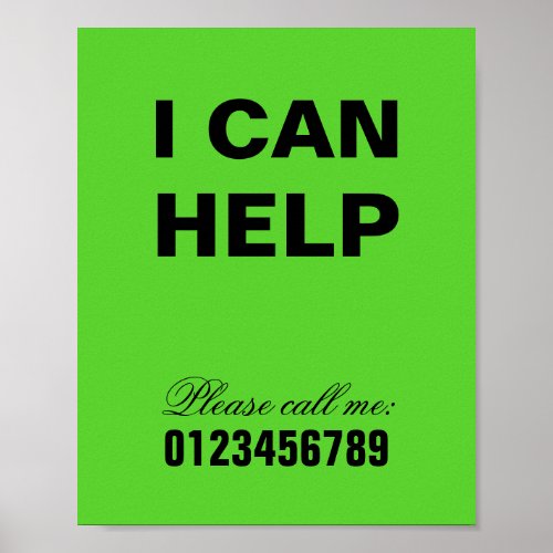 I can help SOS support neighborhood assistance Poster