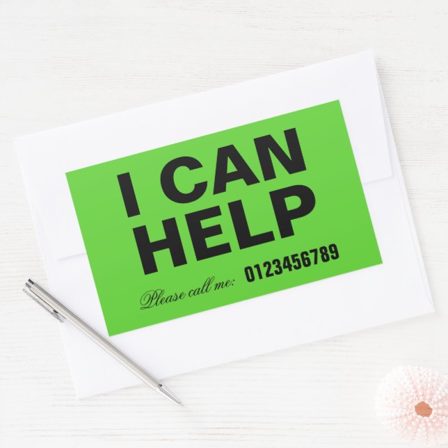 I can help SOS support social distancing Rectangular Sticker (Envelope)