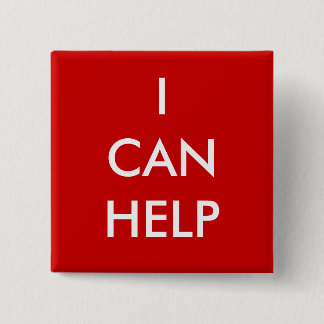 I Can Help Volunteer Button Charity Event Red