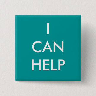 I Can Help Volunteer Button Charity Events Blue