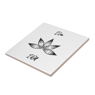 I Can I Will Inspirational Determination Lotus Ceramic Tile