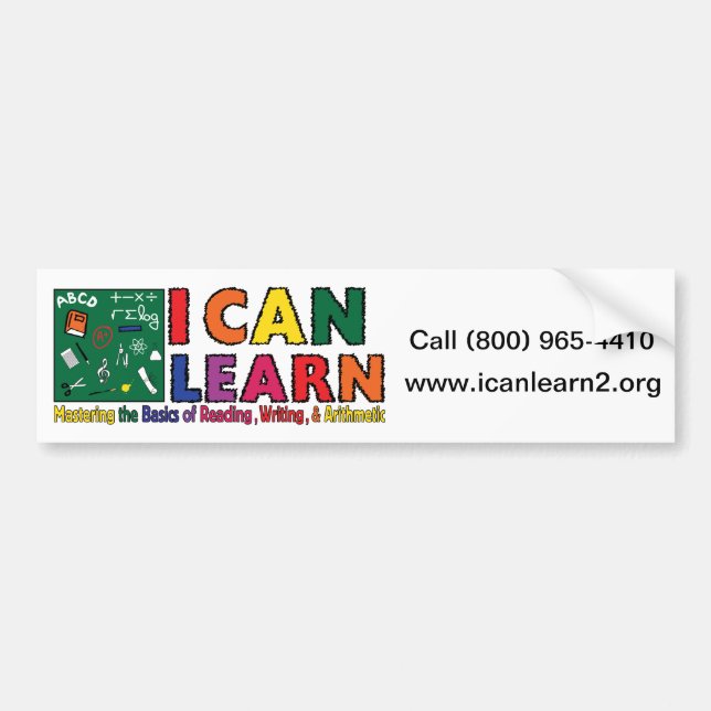 I Can Learn Bumper Sticker (Front)
