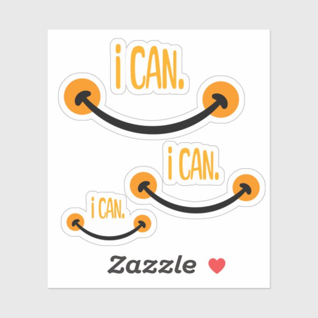 I Can, Motivational Quote Sticker (Sheet)