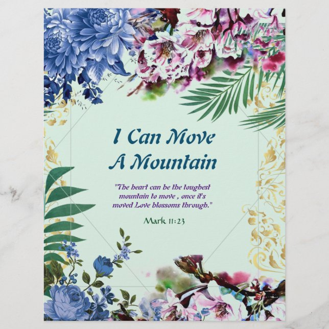 I Can Move A Mountain Poem Personalized Paper (Front)