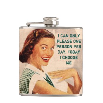 I Can Only Please One Person Per Day Flask by RetroAndVintage at Zazzle