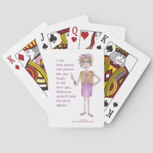 I can only please one statement woman watercolor poker cards