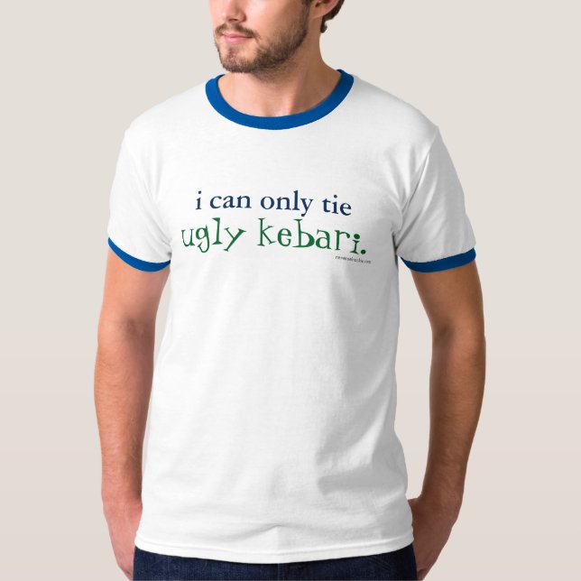 i can only tie ugly kebari Ringer T-shirt (Front)