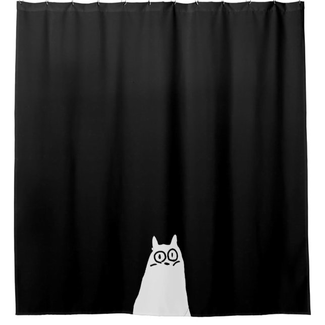 I Can See It  Cat Doodles Shower Curtain (Front)