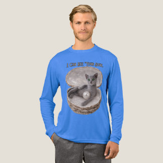 I Can See Your Soul Funny Russian Blue Cat Design Tri-Blend Shirt