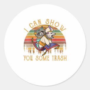 I Can Show You Some Trash Racoon Possum Vint Classic Round Sticker