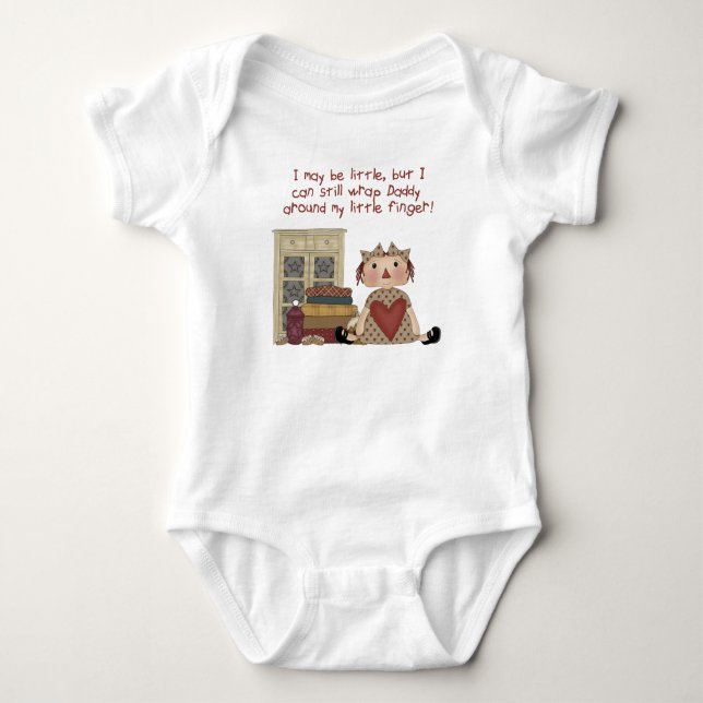 I Can Still Wrap Daddy Around My Little Finger Baby Bodysuit (Front)