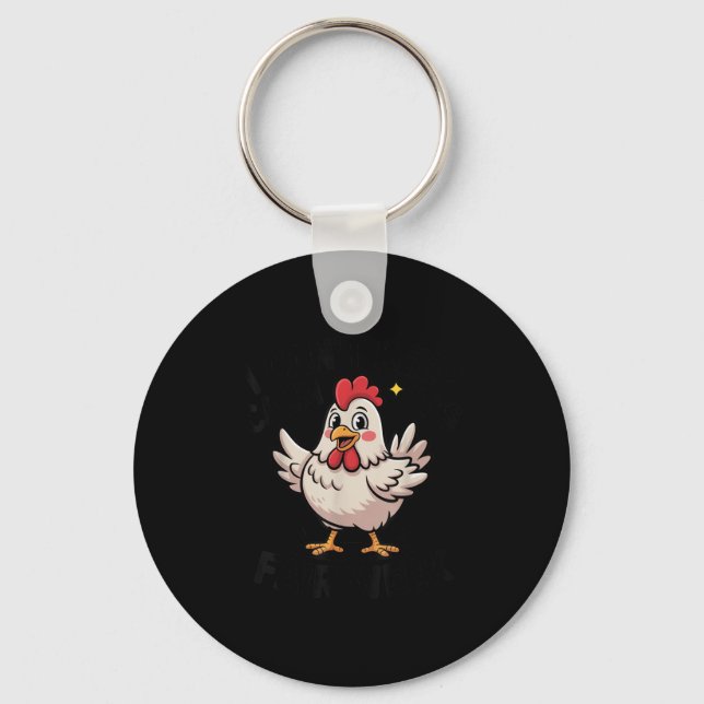 I Can’t Keep Calm It’s Fair Week Funny Chicken Liv Keychain (Front)