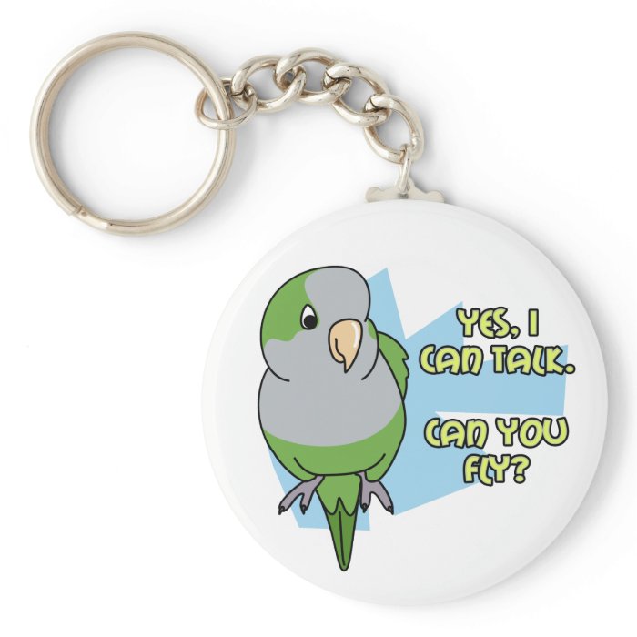 I Can Talk Quaker Parakeet Keychain