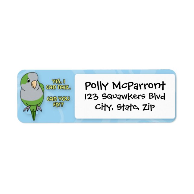 I Can Talk Quaker Parakeet Label (Front)