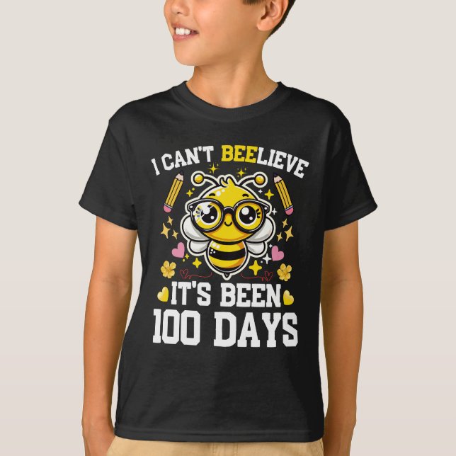 I Can't Believe Its Been 100 Days Cute Bee Kids T-Shirt (Front)