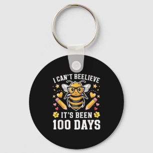 I Can't Believe Its Been 100 Days Funny Bee 100th Keychain