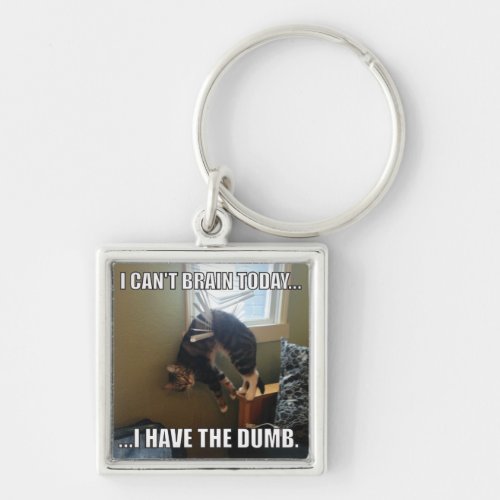 I Cant Brain Today I Have The Dumb cat Keychain
