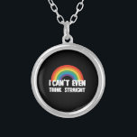 I Can't Even Think Straight Funny Gay Pride Silver Plated Necklace<br><div class="desc">I Can't Even Think Straight Funny Gay Pride 
gay, pride, lesbian, lgbt, bisexual, lgbtq, queer, rainbow, funny, straight, transgender, equality, homosexual, trans, love, gifts</div>