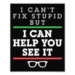 I Can't Fix Stupid But I Can Help You See It Photo Print