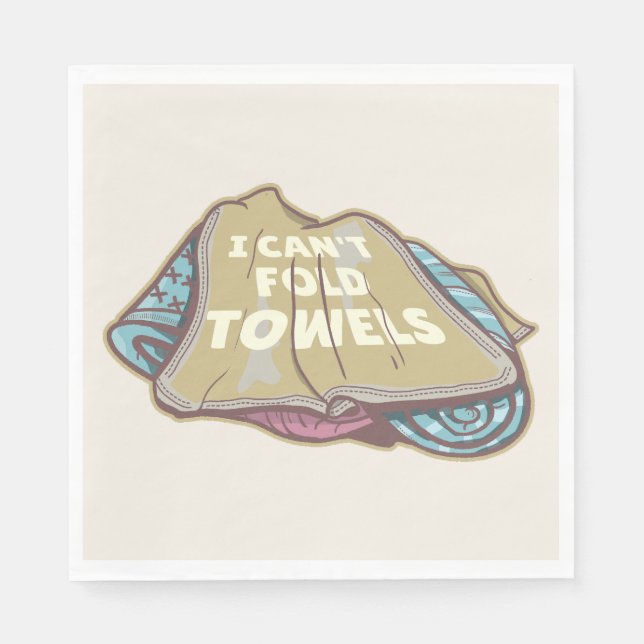 I can't fold towels funny laundry day napkins (Front)