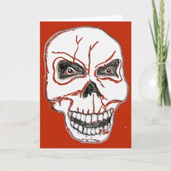 I Can't Help But Smile Skull Valentine's Day Card by busycrowstudio at Zazzle