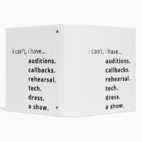 I can't, I have... binder