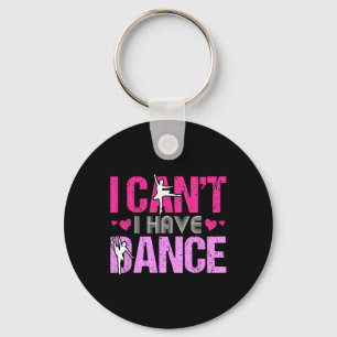 I Can't I Have Dance Girls Dancing Heart Love Ball Keychain