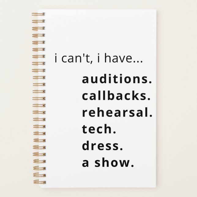 I can't, I have... planner (Front)