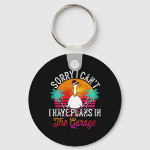 I Cant I Have Plans In The Garage Fathers Day Car Keychain