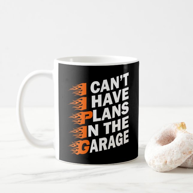 I Can't I have Plans In The Garage Mechanic Dad Coffee Mug (With Donut)