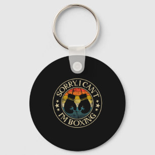 I Cant Im Boxing Lover Funny Retro Style Boxer Glo Keychain