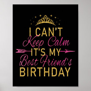 I Can't Keep Calm It's My Friend's Birthday Party Poster