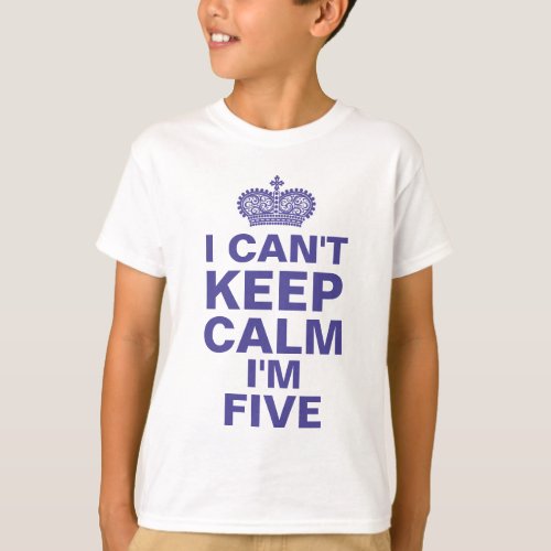 I cant keep calm personalized birthday boy blue T_Shirt