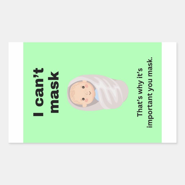 I can't mask set of large paper stickers (Front)