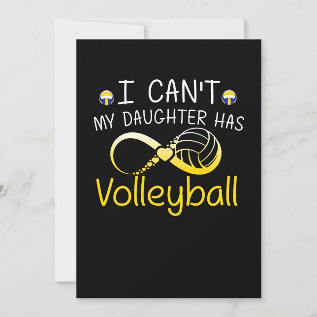 I Can't My Daughter Has Volleyball Mom T Shirt Save The Date (Front)