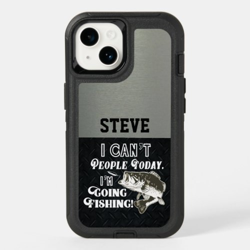 I Cant People Im Going Fishing Bass Name OtterBox iPhone 14 Case