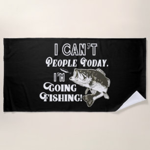 I Can't People I'm Going Fishing Bass Sports Men's Beach Towel